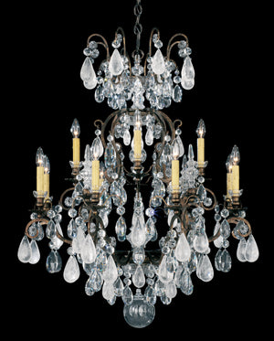 Schonbek - 3572-48CL - 13 Light Chandelier - Renaissance Rock Crystal - Antique Silver