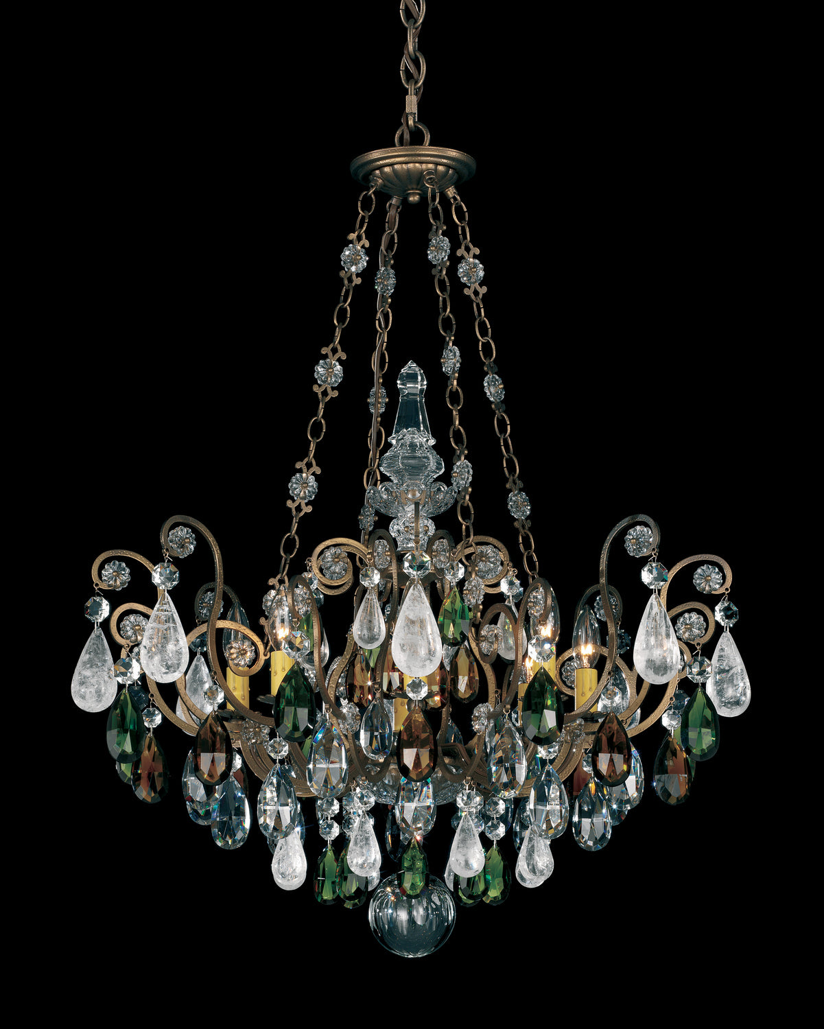 Schonbek - 3587-22AD - Eight Light Pendant - Renaissance Rock Crystal - Heirloom Gold