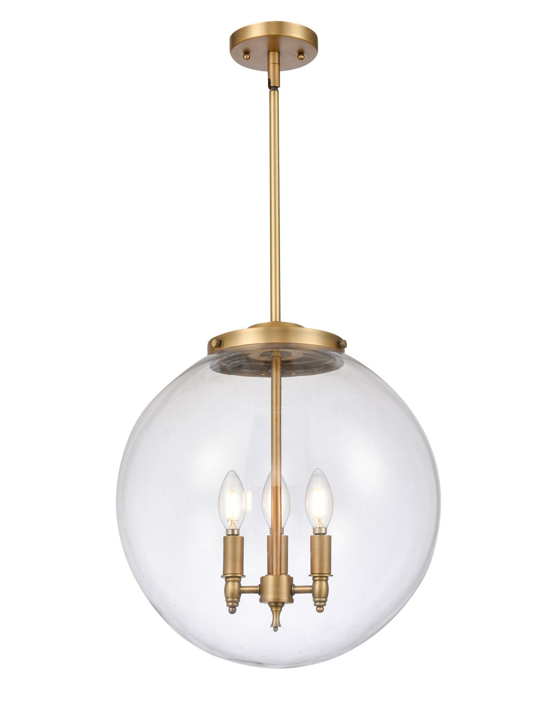 Innovations - 221-3S-BB-G202-16 - Three Light Pendant - Franklin Restoration - Brushed Brass