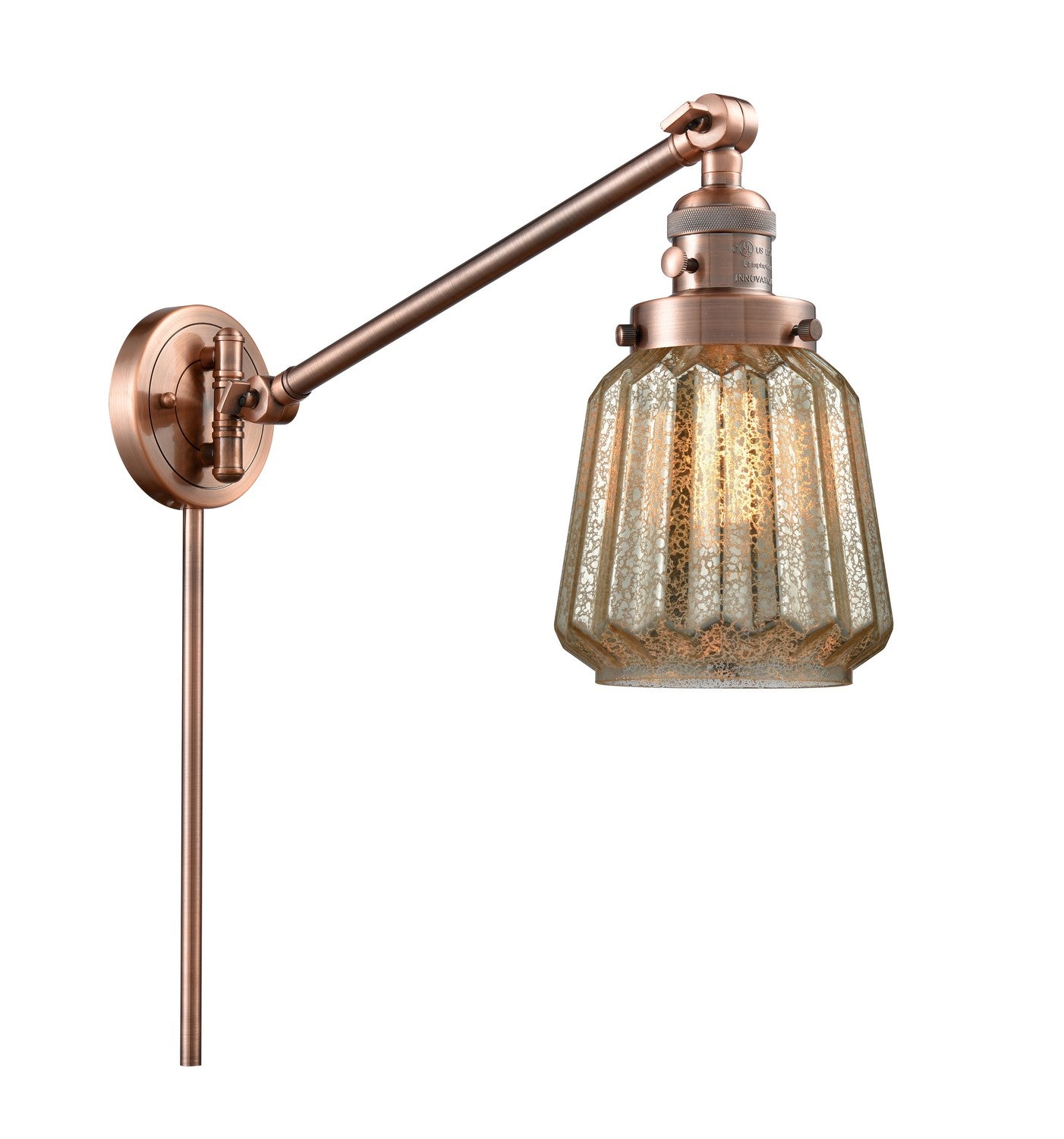 Innovations - 237-AC-G146-LED - LED Swing Arm Lamp - Franklin Restoration - Antique Copper