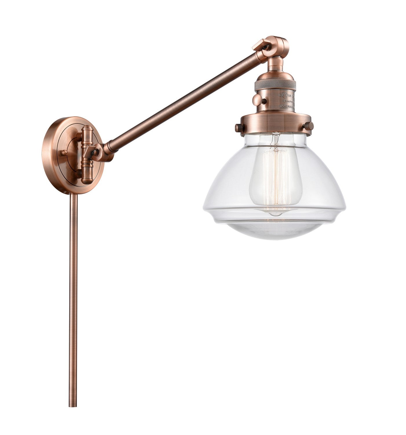 Innovations - 237-AC-G322-LED - LED Swing Arm Lamp - Franklin Restoration - Antique Copper