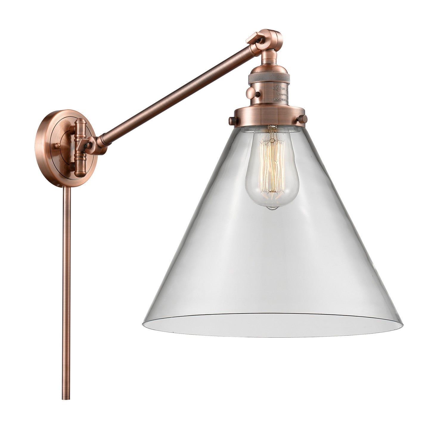 Innovations - 237-AC-G42-L-LED - LED Swing Arm Lamp - Franklin Restoration - Antique Copper