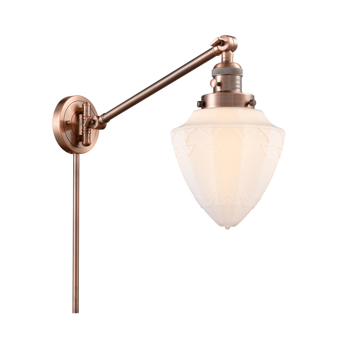 Innovations - 237-AC-G661-7 - One Light Swing Arm Lamp - Franklin Restoration - Antique Copper