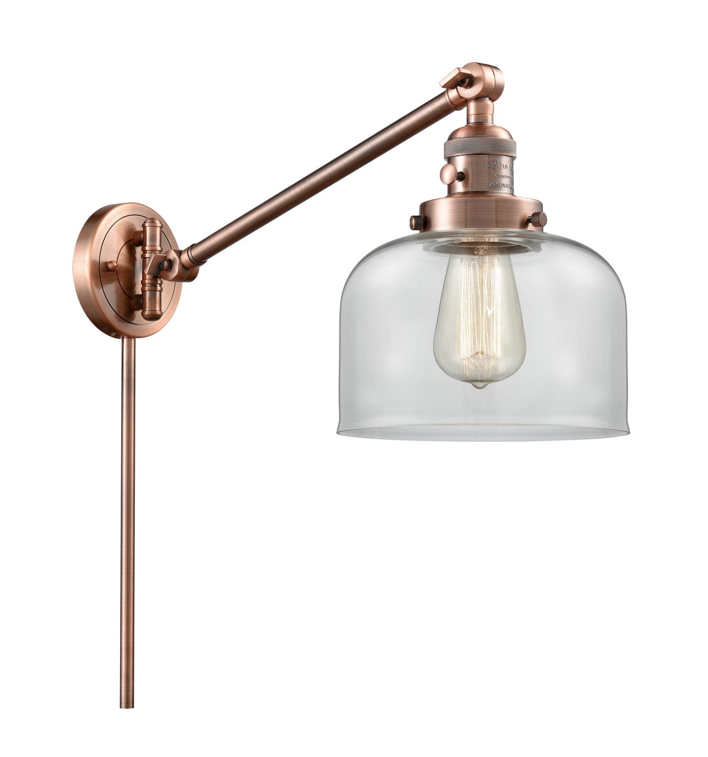 Innovations - 237-AC-G72-LED - LED Swing Arm Lamp - Franklin Restoration - Antique Copper