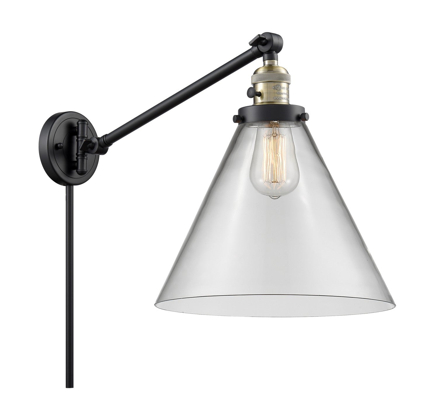 Innovations - 237-BAB-G42-L-LED - LED Swing Arm Lamp - Franklin Restoration - Black Antique Brass