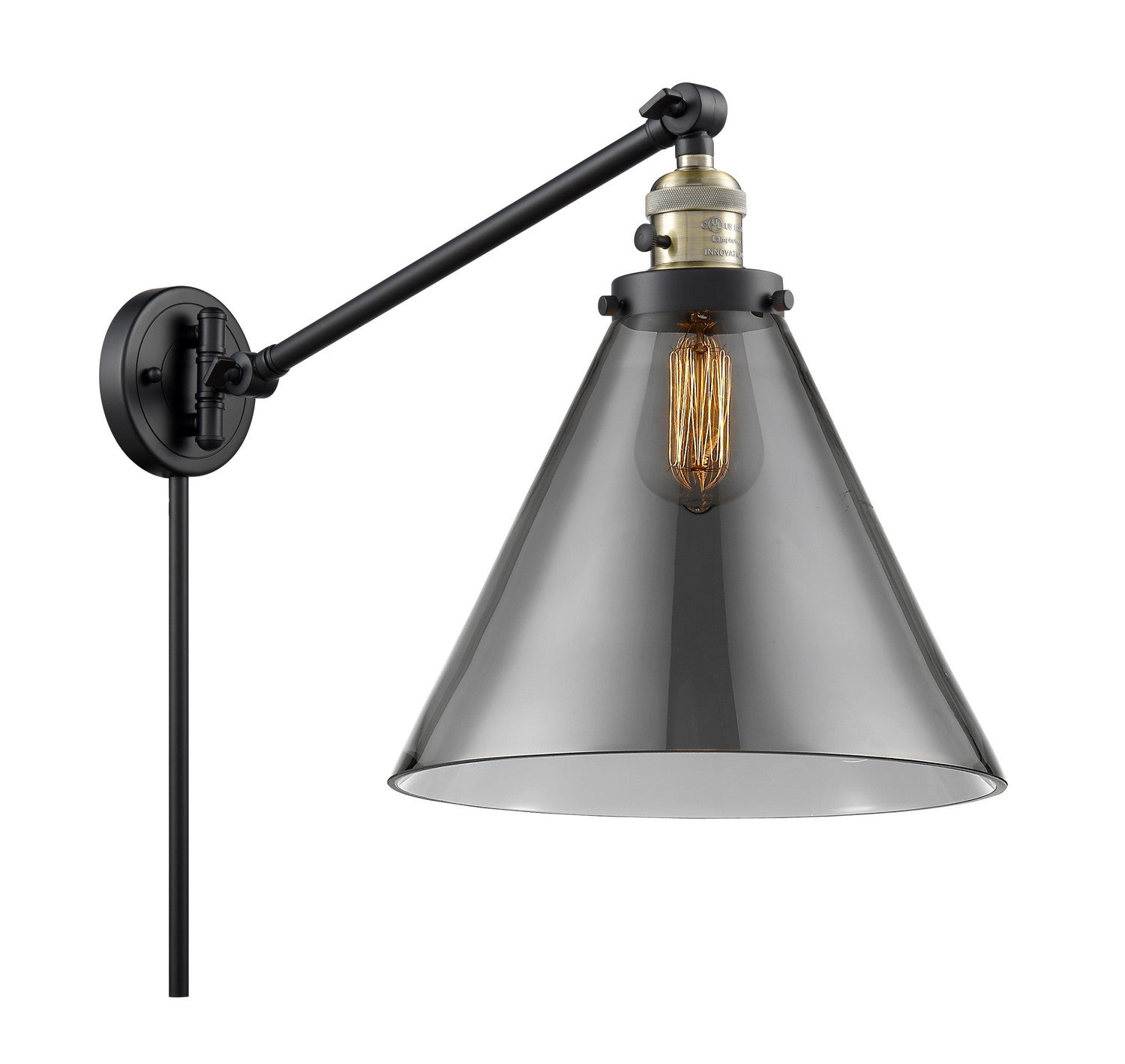 Innovations - 237-BAB-G43-L-LED - LED Swing Arm Lamp - Franklin Restoration - Black Antique Brass