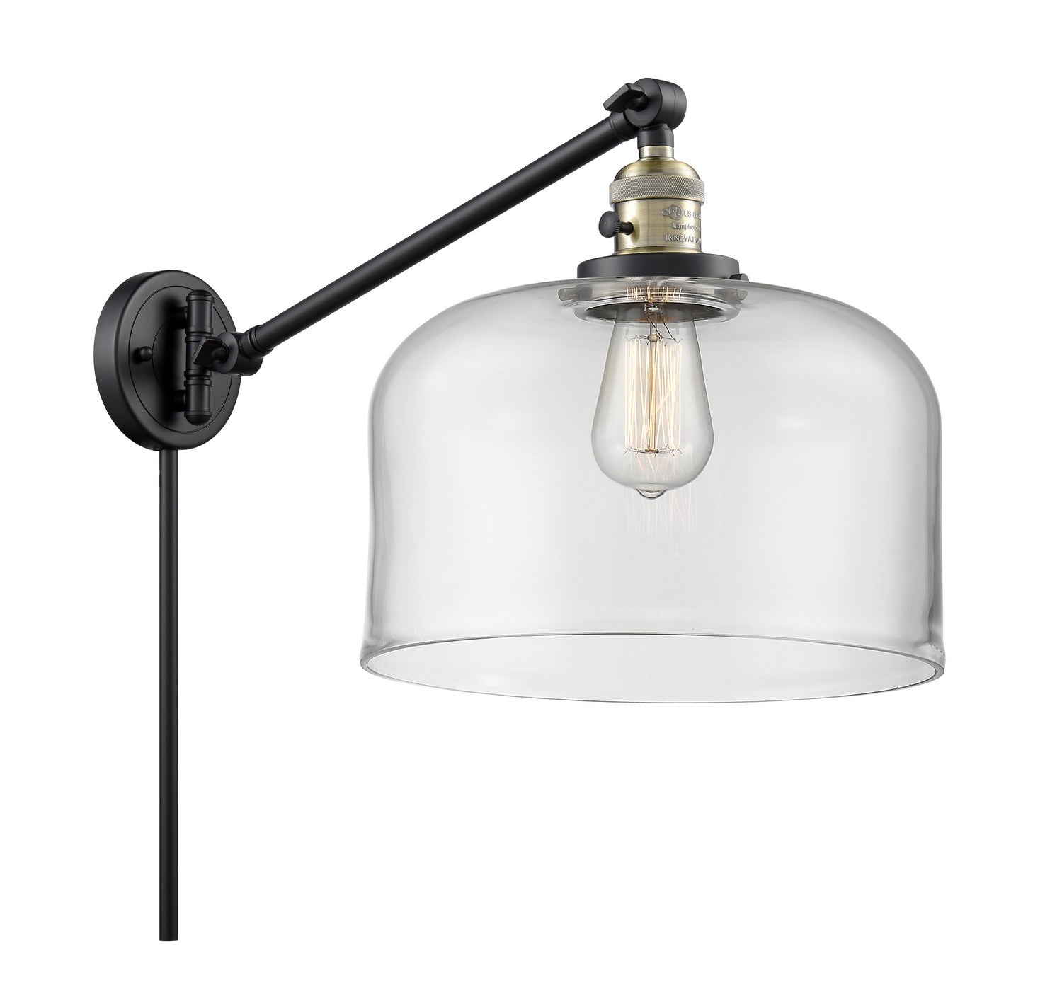 Innovations - 237-BAB-G72-L-LED - LED Swing Arm Lamp - Franklin Restoration - Black Antique Brass