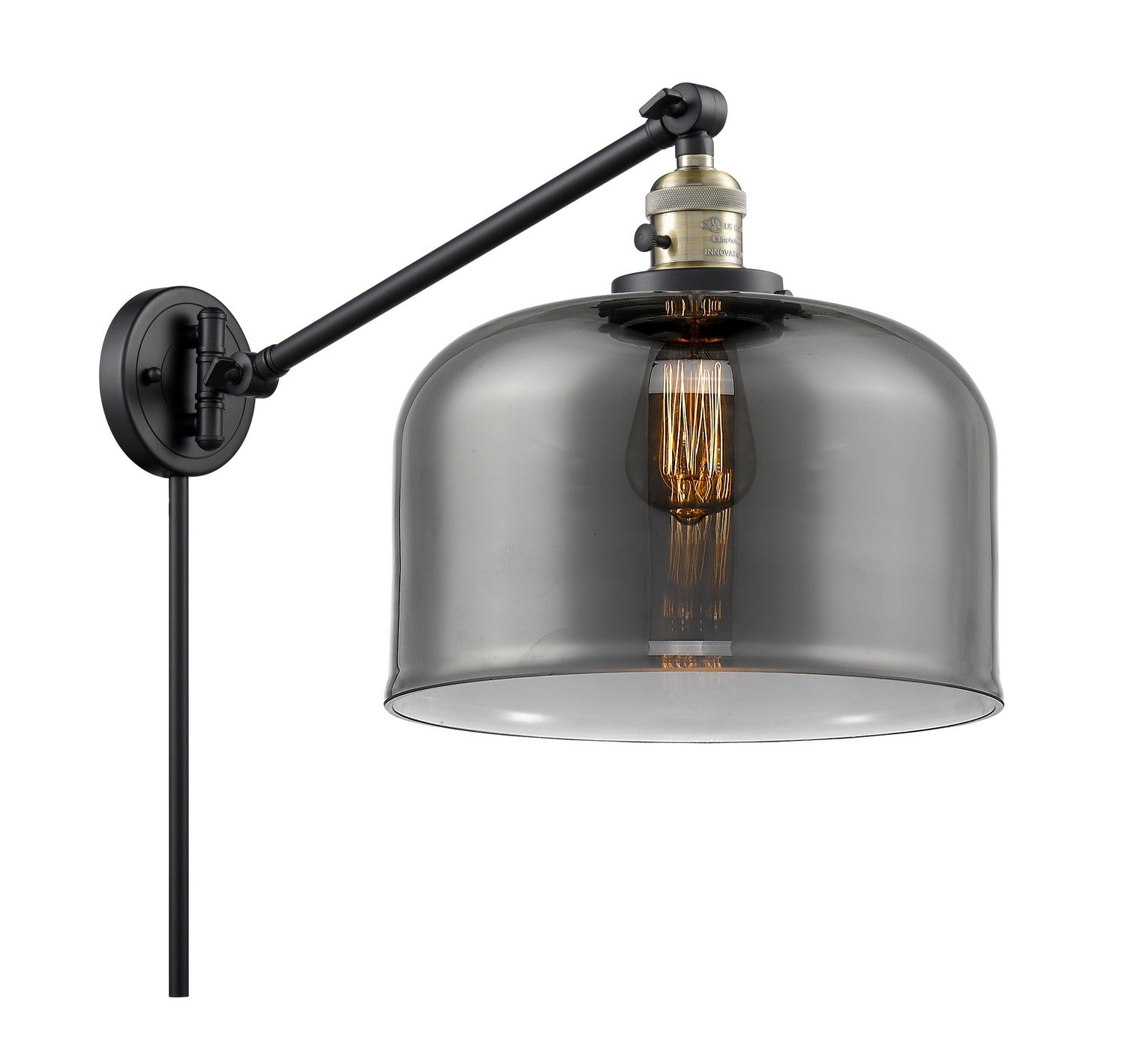 Innovations - 237-BAB-G73-L-LED - LED Swing Arm Lamp - Franklin Restoration - Black Antique Brass