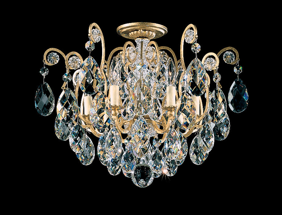 Schonbek - 3784-48 - Six Light Semi-Flush Mount - Renaissance - Antique Silver