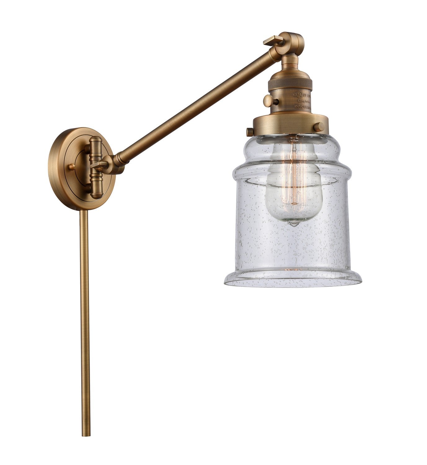 Innovations - 237-BB-G184-LED - LED Swing Arm Lamp - Franklin Restoration - Brushed Brass