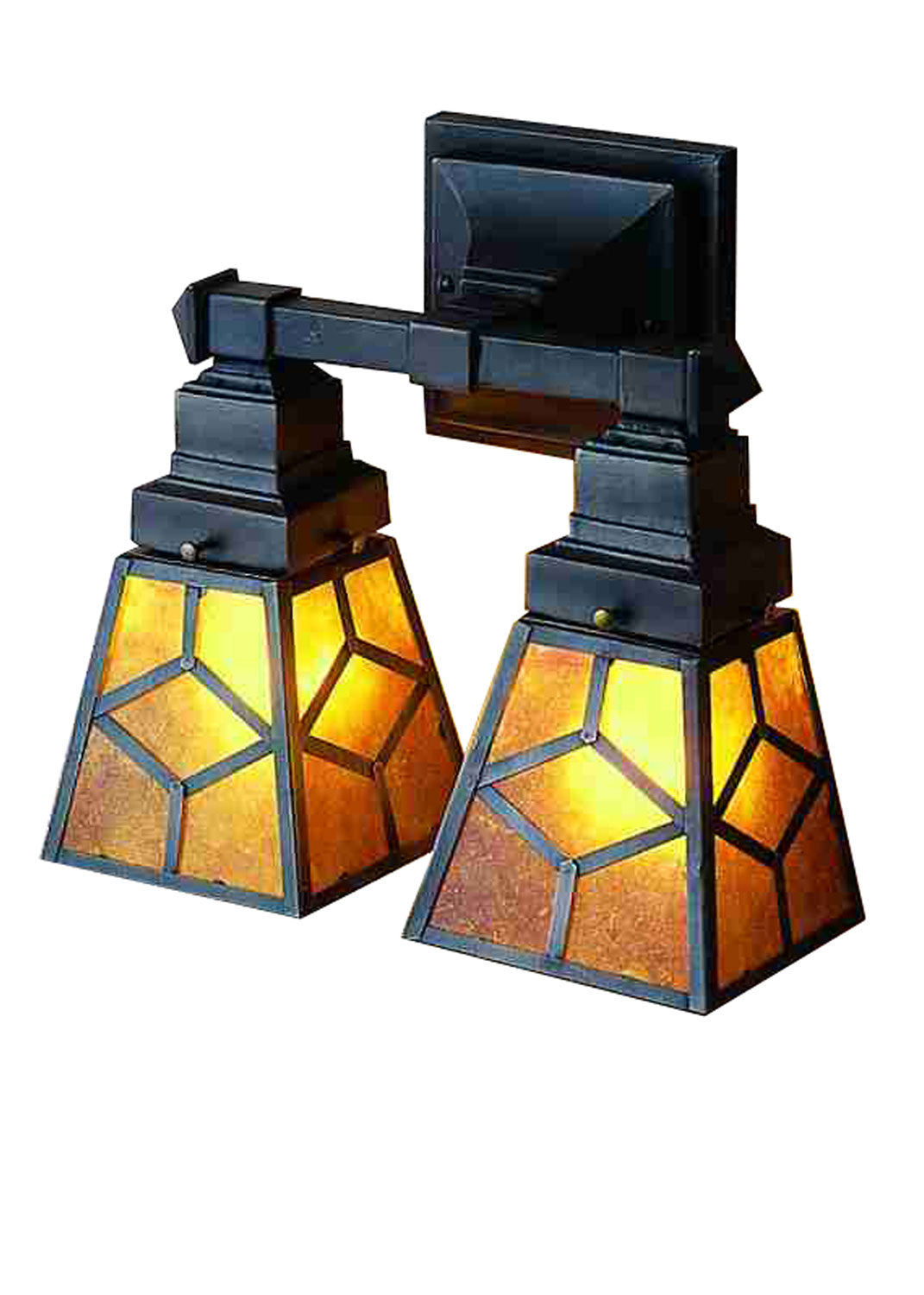 Meyda Tiffany - 27882 - Two Light Wall Sconce - Diamond Craftsman - Mahogany Bronze