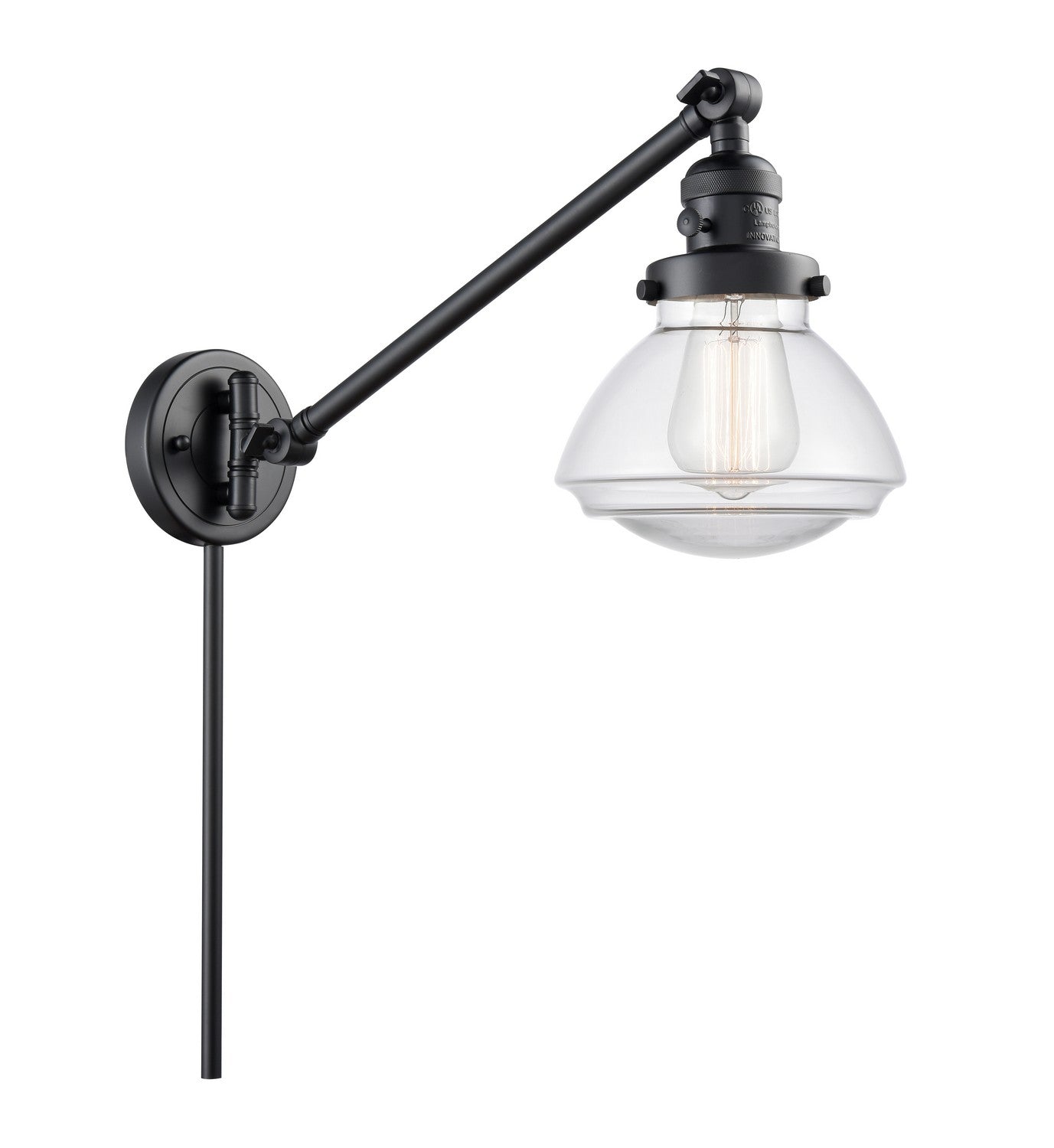 Innovations - 237-BK-G322-LED - LED Swing Arm Lamp - Franklin Restoration - Matte Black