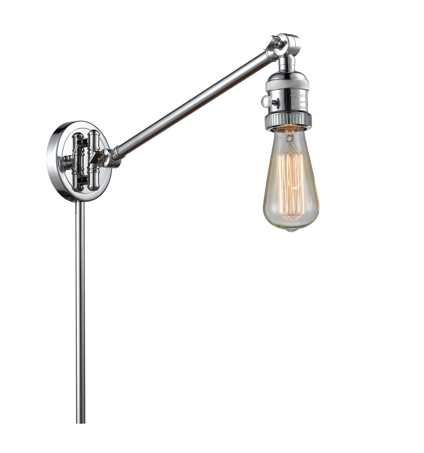 Innovations - 237-PC - One light Swing Arm With Switch - Franklin Restoration - Polished Chrome