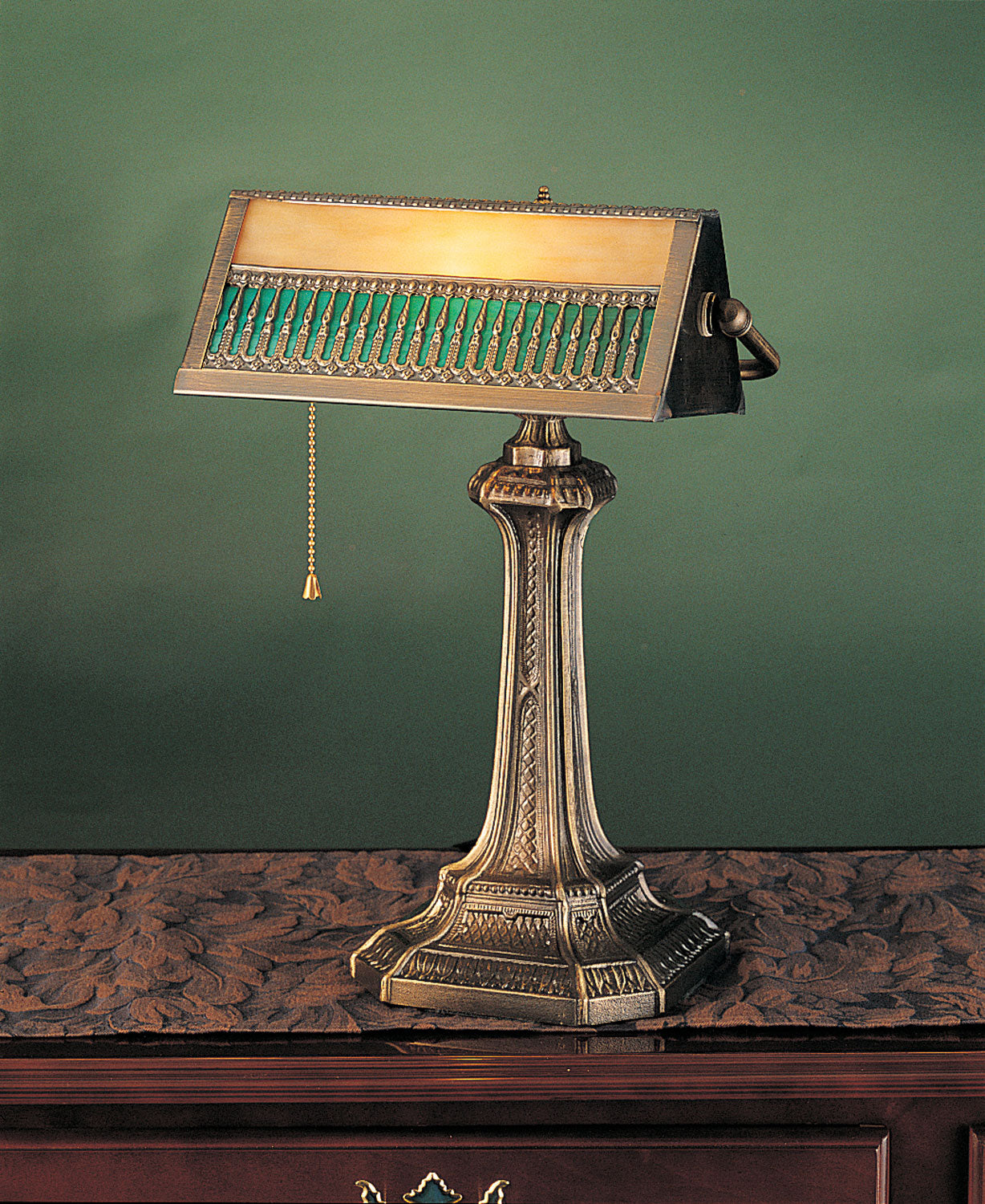 Meyda Tiffany - 31300 - One Light Banker's Lamp - Gothic - Mahogany Bronze