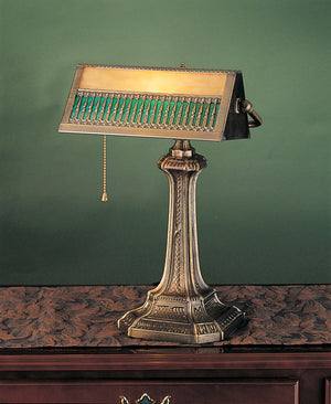 Meyda Tiffany - 31300 - One Light Banker's Lamp - Gothic - Mahogany Bronze