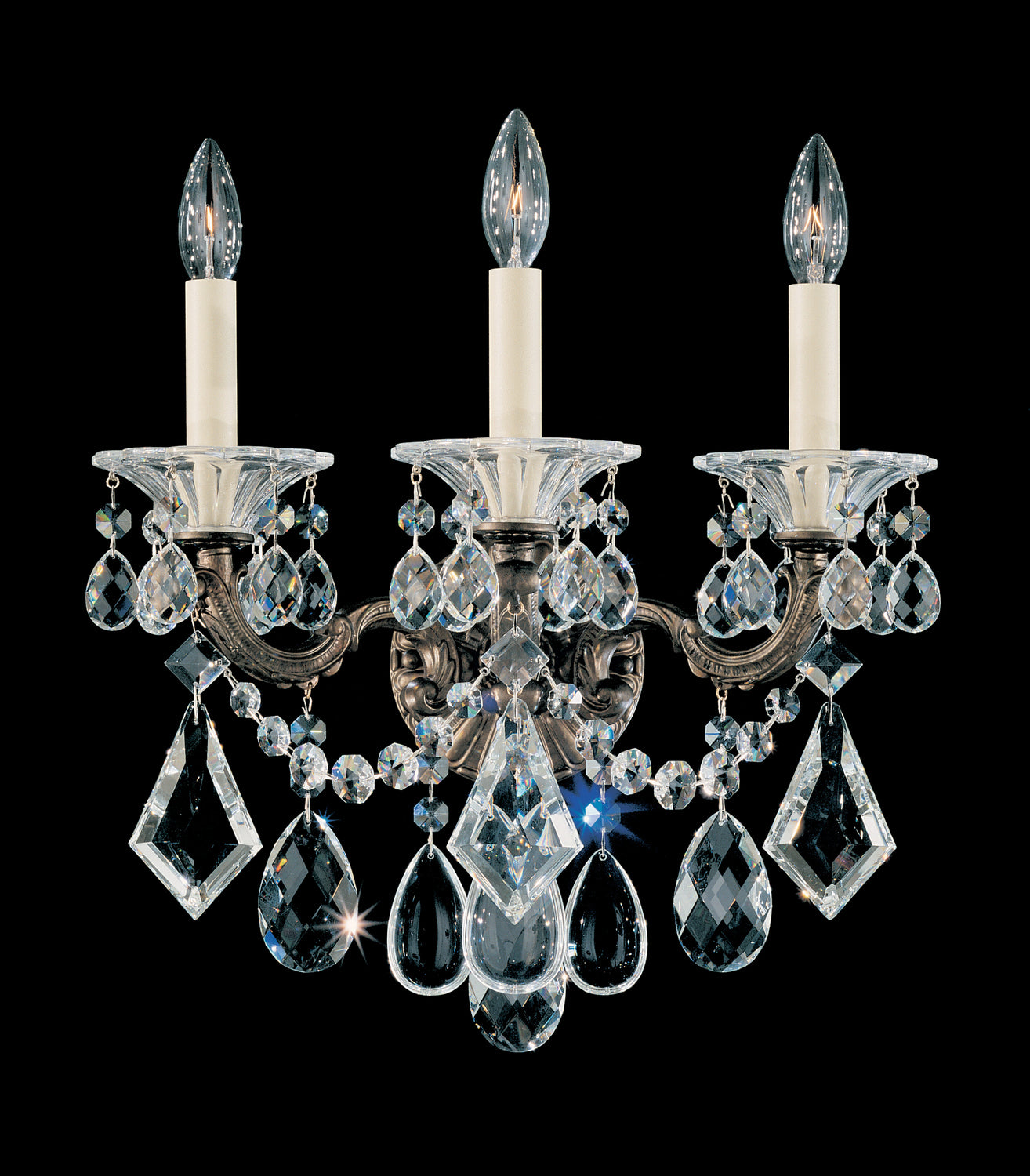 Schonbek - 5002-48 - Three Light Wall Sconce - La Scala - Antique Silver