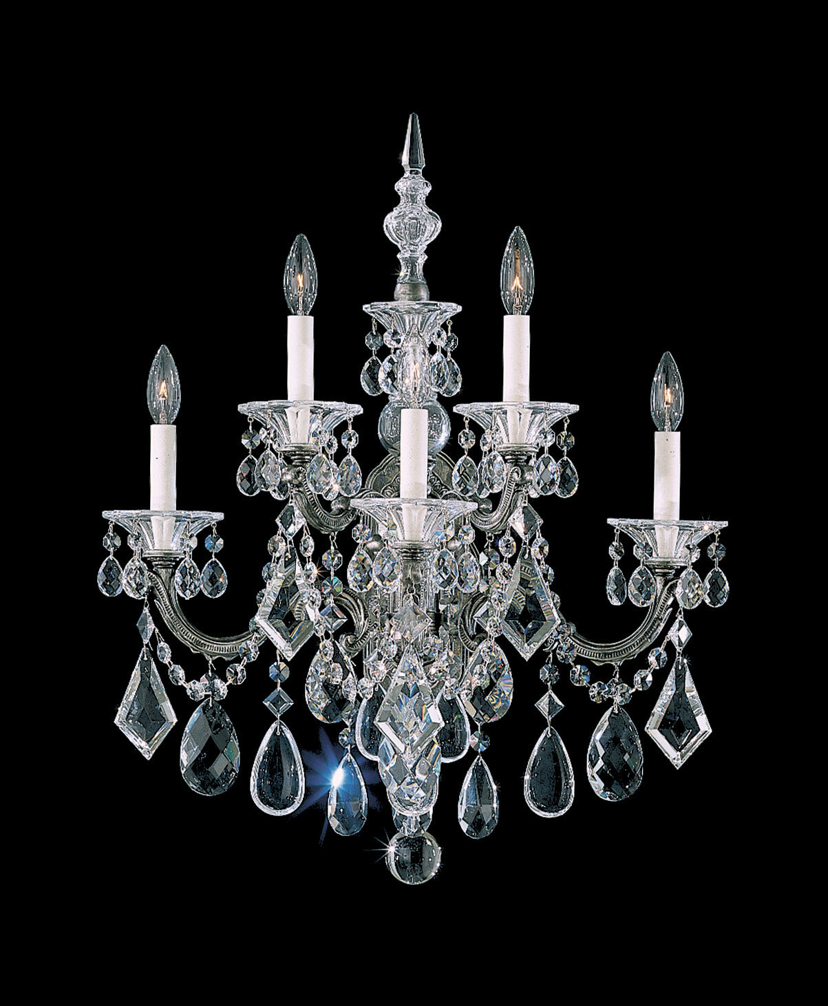 Schonbek - 5003-48 - Five Light Wall Sconce - La Scala - Antique Silver