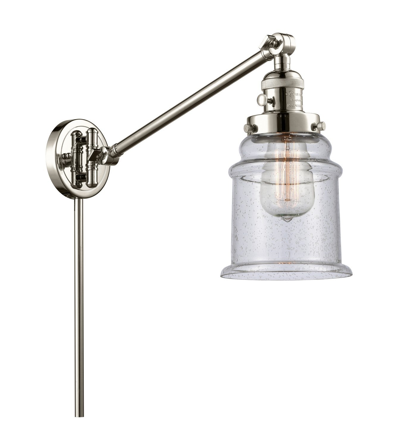 Innovations - 237-PN-G184-LED - LED Swing Arm Lamp - Franklin Restoration - Polished Nickel