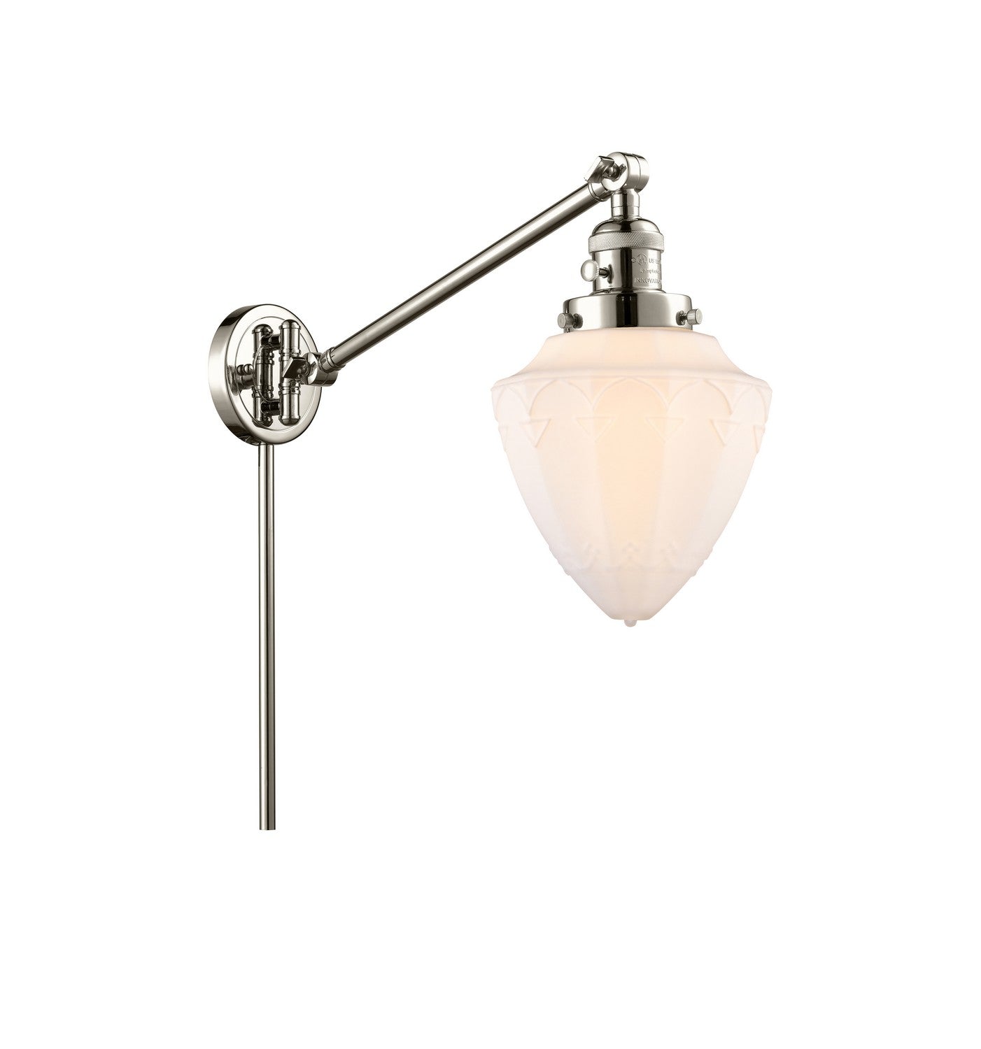 Innovations - 237-PN-G661-7 - One Light Swing Arm Lamp - Franklin Restoration - Polished Nickel