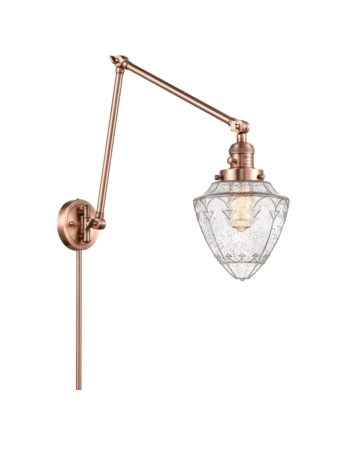 Innovations - 238-AC-G664-7 - One Light Swing Arm Lamp - Franklin Restoration - Antique Copper