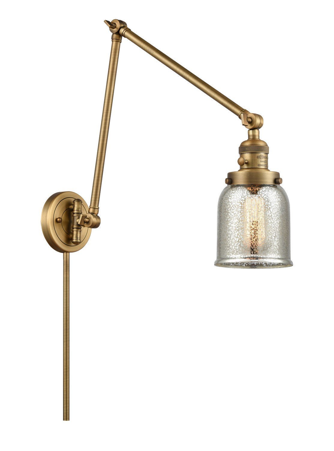 Innovations - 238-BB-G58 - One Light Swing Arm Lamp - Franklin Restoration - Brushed Brass