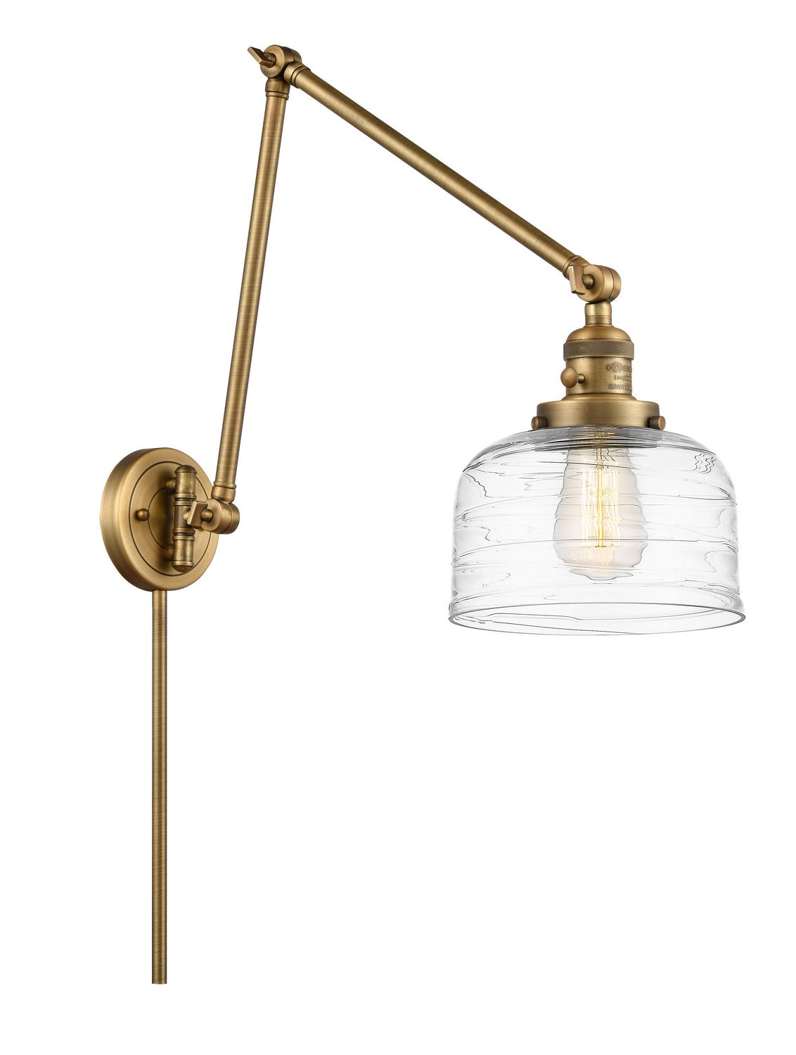 Innovations - 238-BB-G713 - One Light Swing Arm Lamp - Franklin Restoration - Brushed Brass