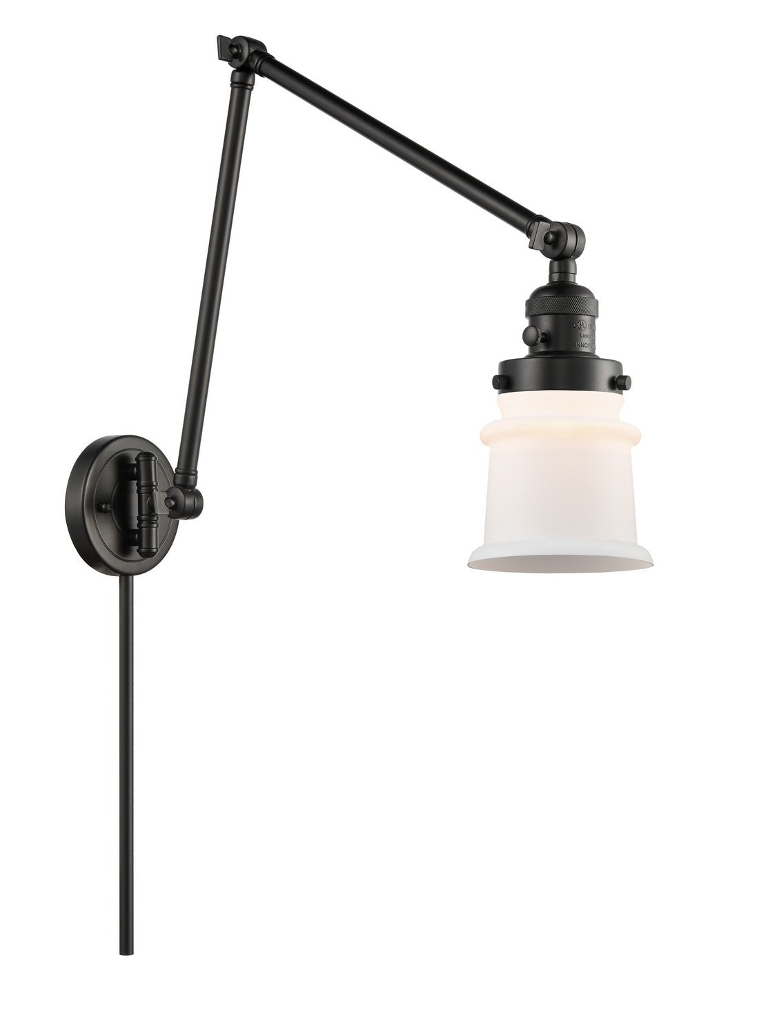 Innovations - 238-BK-G181S - LED Swing Arm Lamp - Franklin Restoration - Matte Black