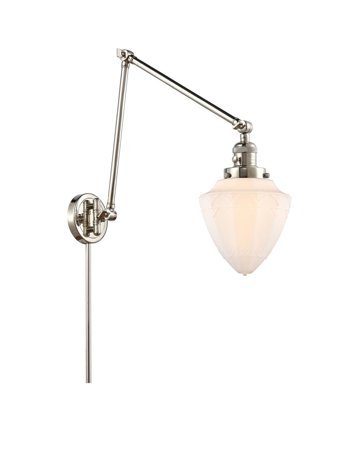 Innovations - 238-PN-G661-7 - One Light Swing Arm Lamp - Franklin Restoration - Polished Nickel