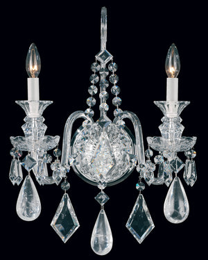 Schonbek - 5502BK - Two Light Wall Sconce - Hamilton Rock Crystal - Jet Black