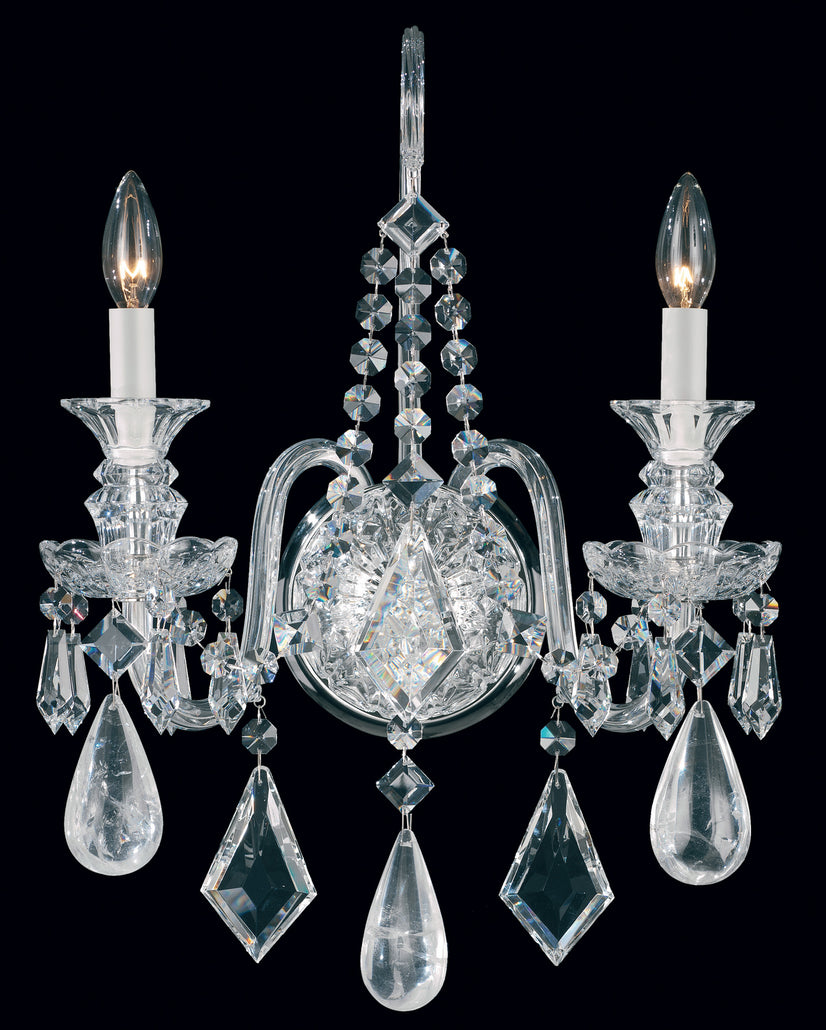 Schonbek - 5502BK - Two Light Wall Sconce - Hamilton Rock Crystal - Jet Black
