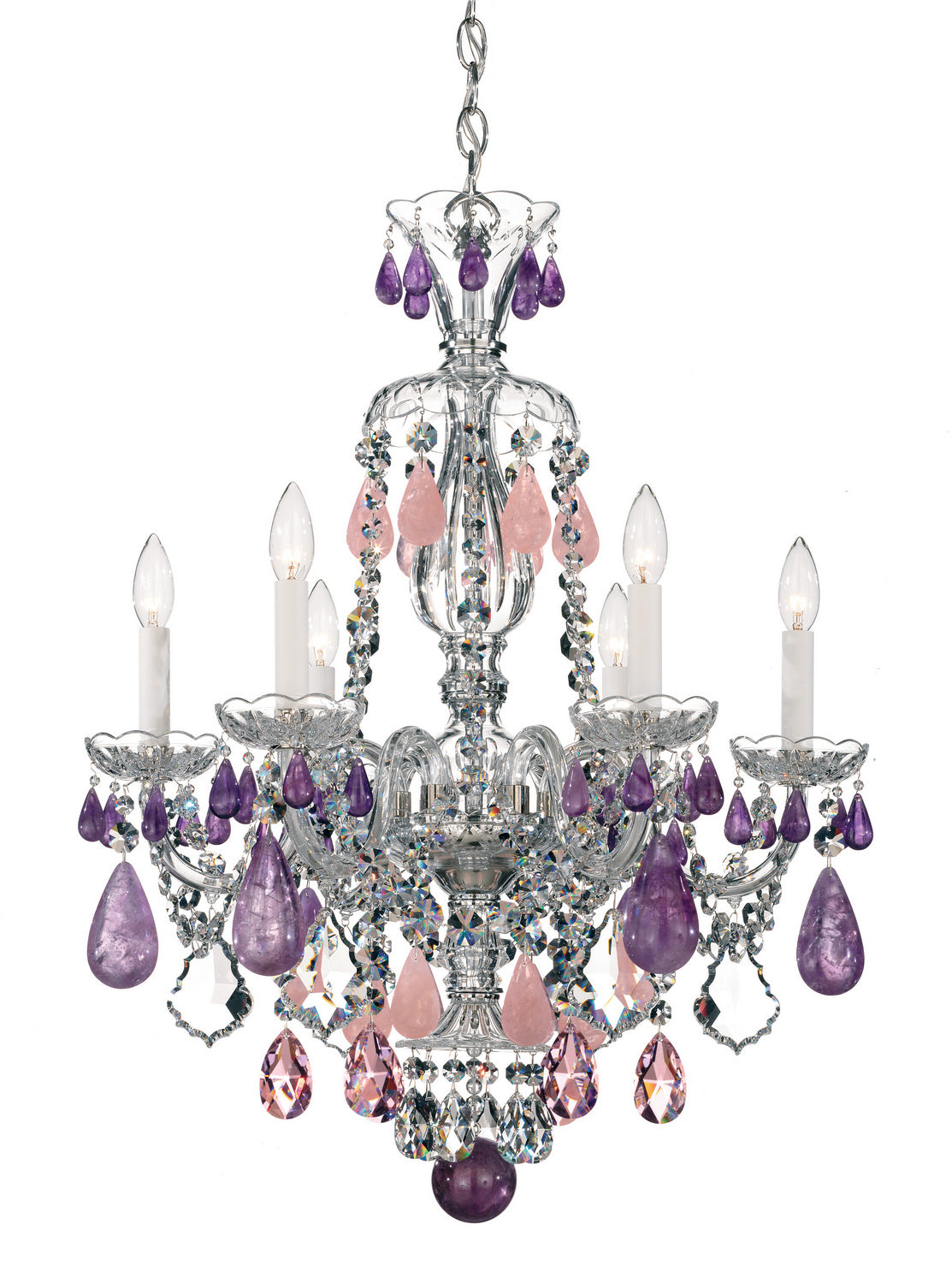 Schonbek - 5535CL - Six Light Chandelier - Hamilton Rock Crystal - Polished Silver