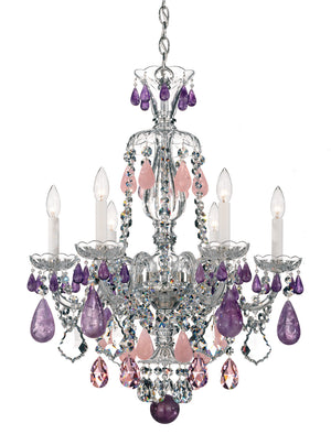 Schonbek - 5535CL - Six Light Chandelier - Hamilton Rock Crystal - Polished Silver