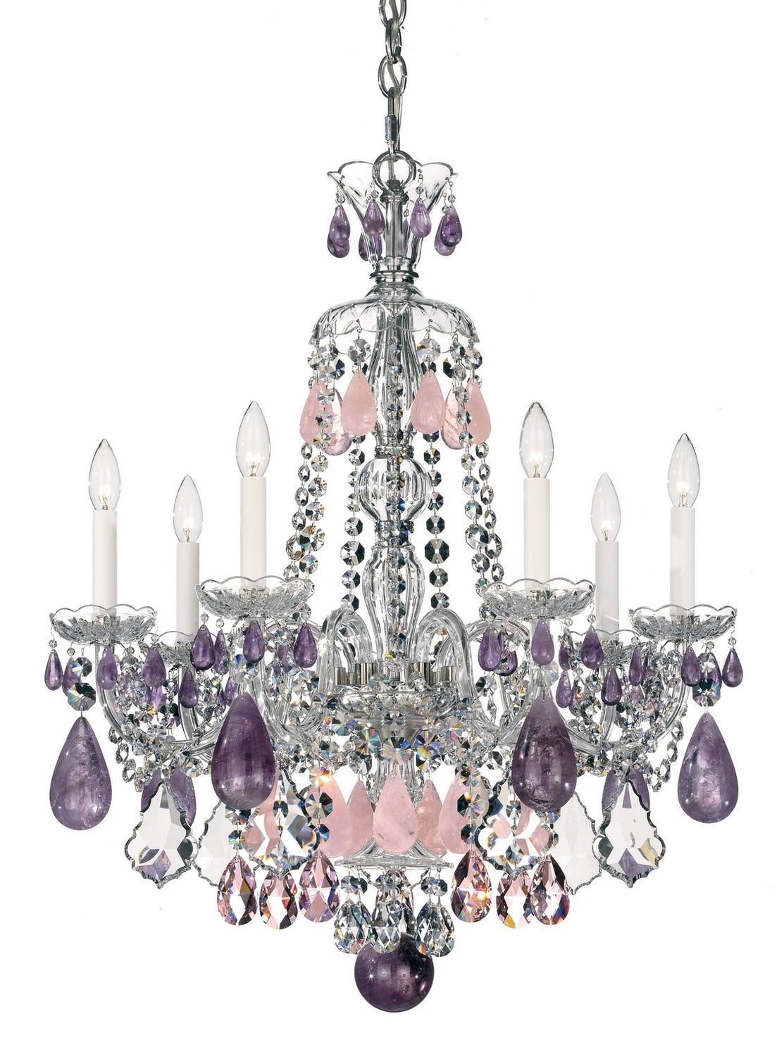 Schonbek - 5536BK - Seven Light Chandelier - Hamilton Rock Crystal - Jet Black