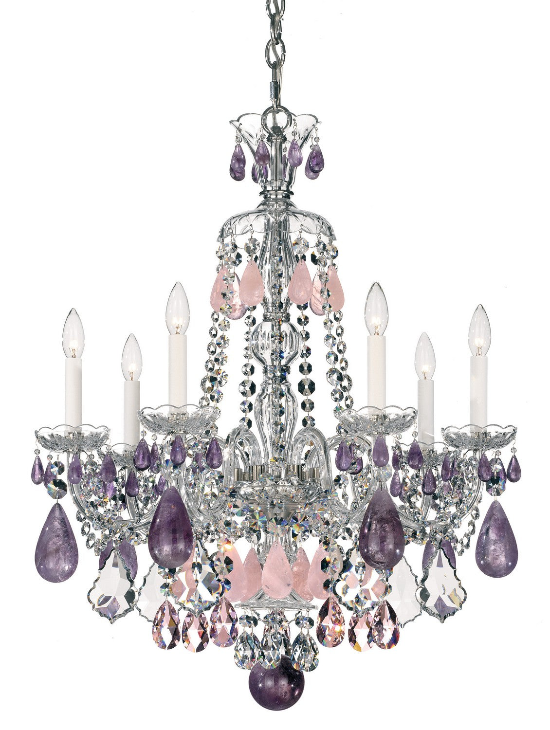 Schonbek - 5536BK - Seven Light Chandelier - Hamilton Rock Crystal - Jet Black