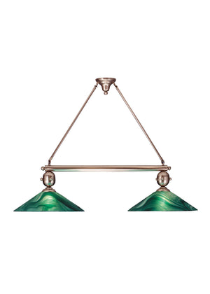 Meyda Tiffany - 72662 - Two Light Island Pendant - Deco Ball - Nickel