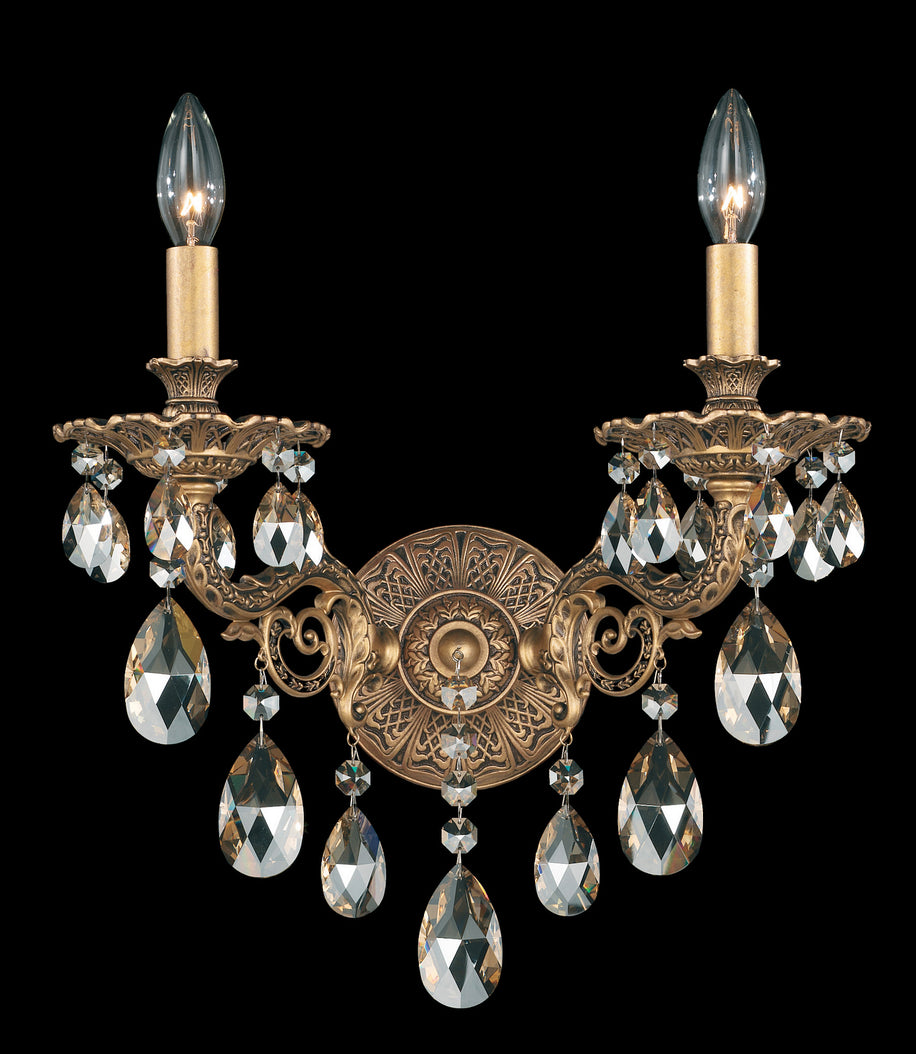 Schonbek - 5642-48R - Two Light Wall Sconce - Milano - Antique Silver