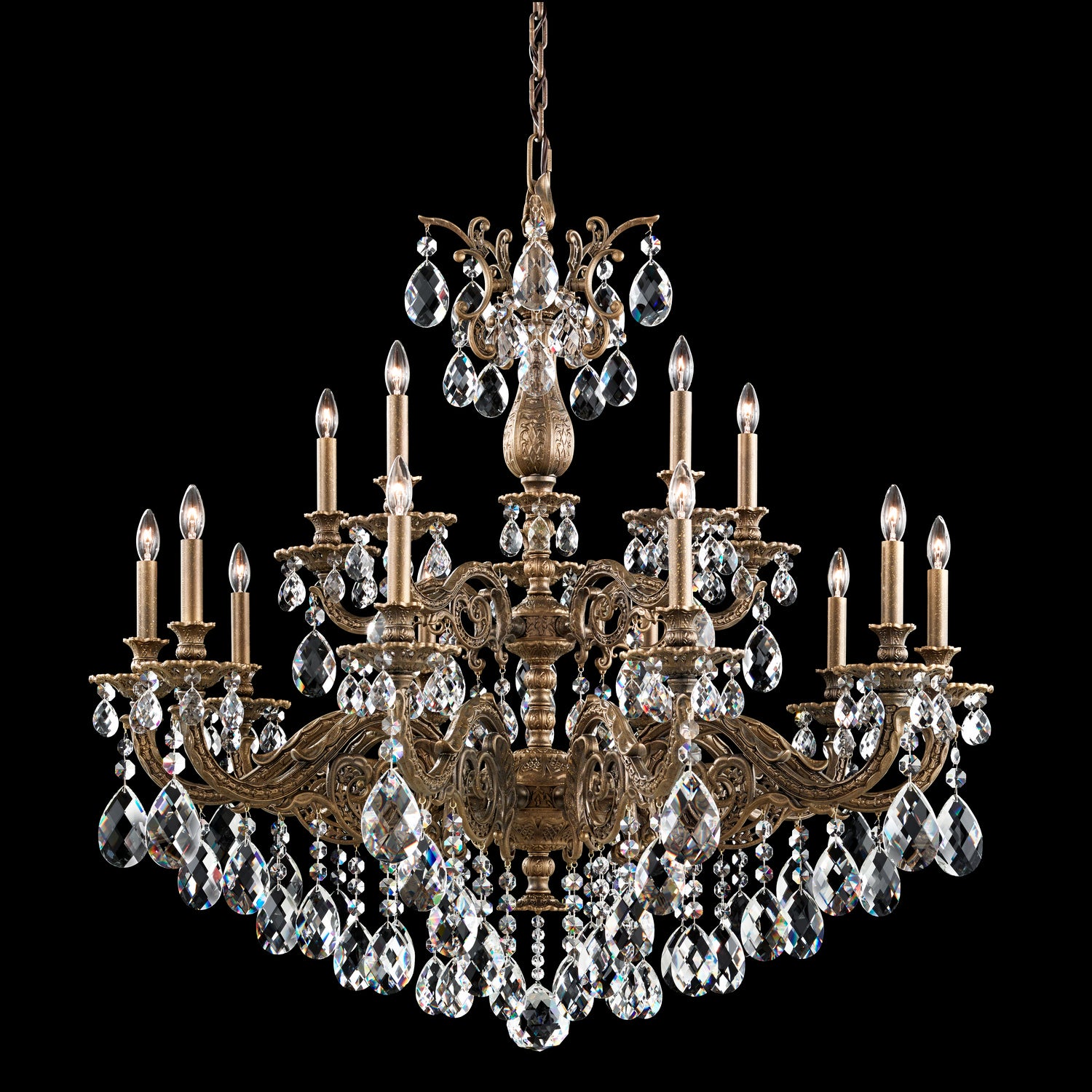 Schonbek - 5685-26R - 15 Light Chandelier - Milano - French Gold