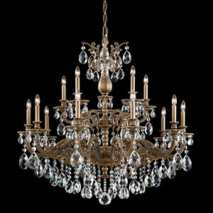 Schonbek - 5685-48S - 15 Light Chandelier - Milano - Antique Silver