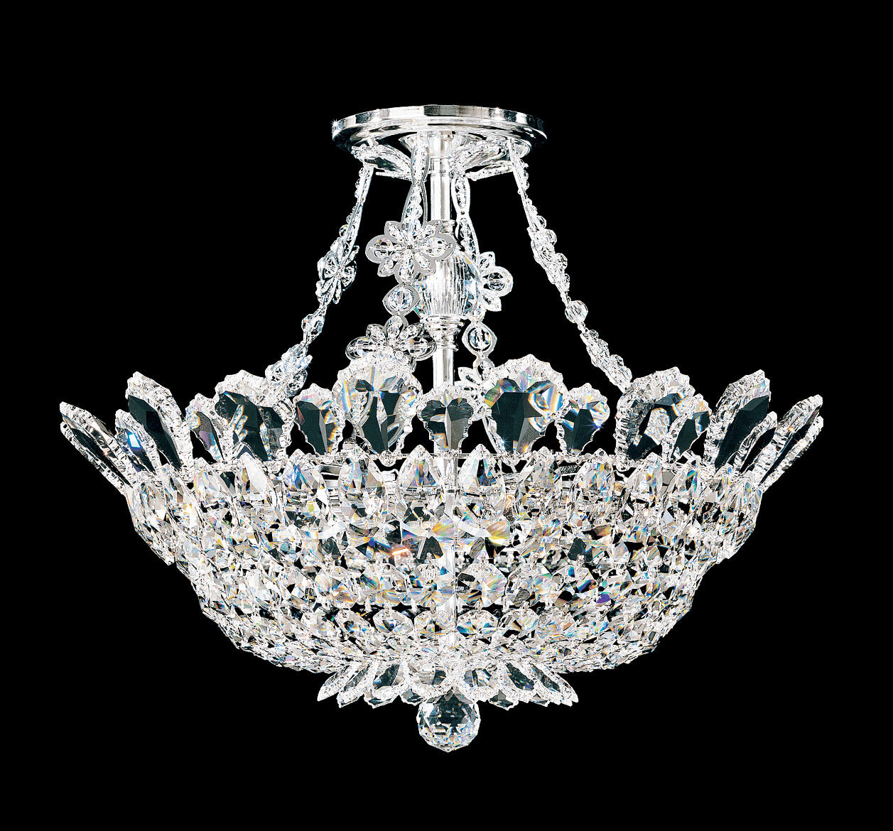 Schonbek - 5796R - Eight Light Semi-Flush Mount - Trilliane - Polished Stainless Steel