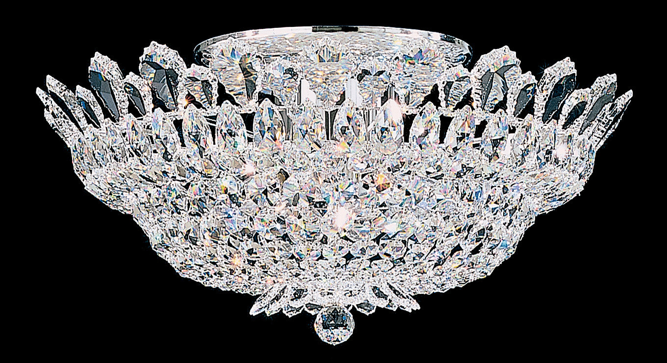 Schonbek - 5868H - Ten Light Semi-Flush Mount - Trilliane - Polished Stainless Steel