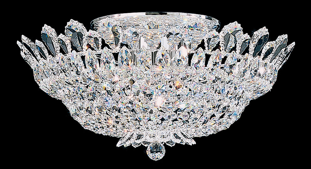 Schonbek - 5868R - Ten Light Semi-Flush Mount - Trilliane - Polished Stainless Steel