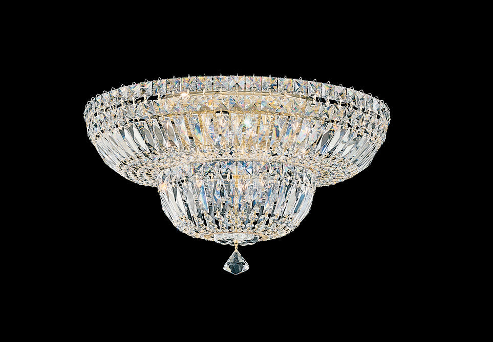Schonbek - 5894-40O - Nine Light Semi-Flush Mount - Petit Crystal Deluxe - Polished Silver