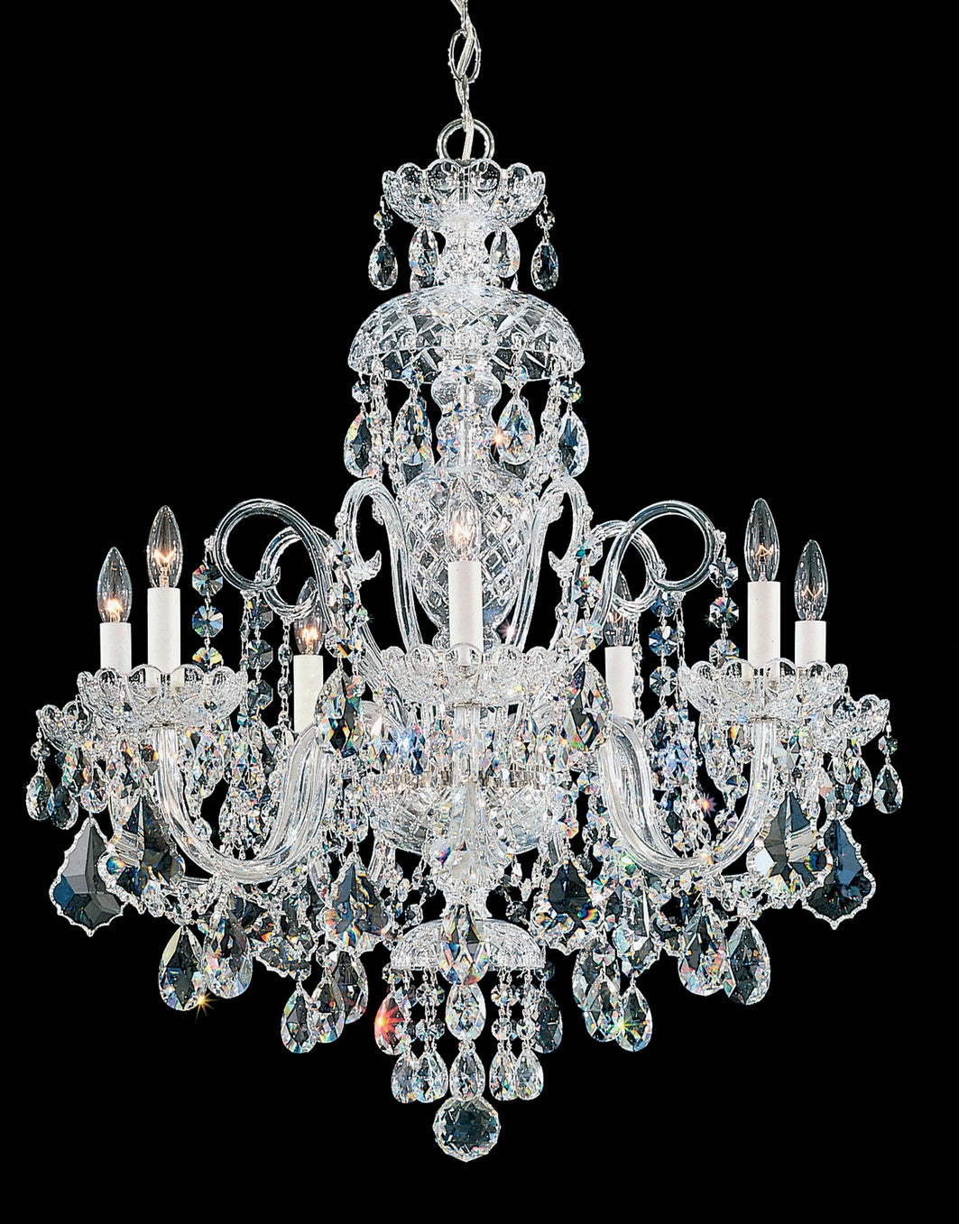 Schonbek - 6811-40H - Seven Light Chandelier - Olde World - Polished Silver