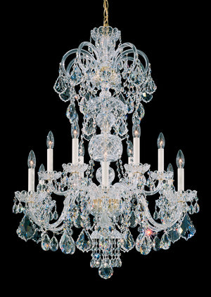 Schonbek - 6813-40R - 12 Light Chandelier - Olde World - Polished Silver