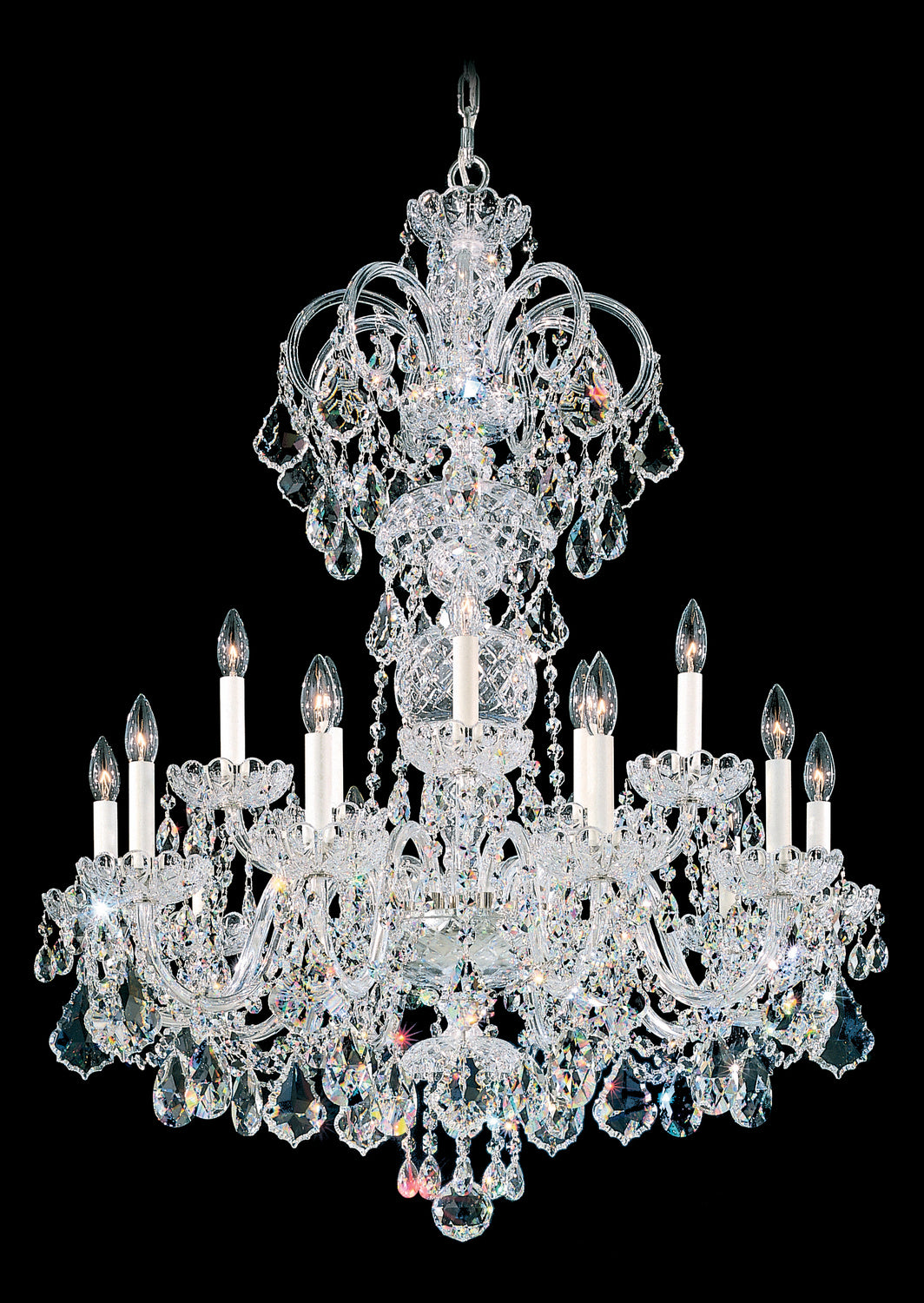 Schonbek - 6814-40H - 15 Light Chandelier - Olde World - Polished Silver