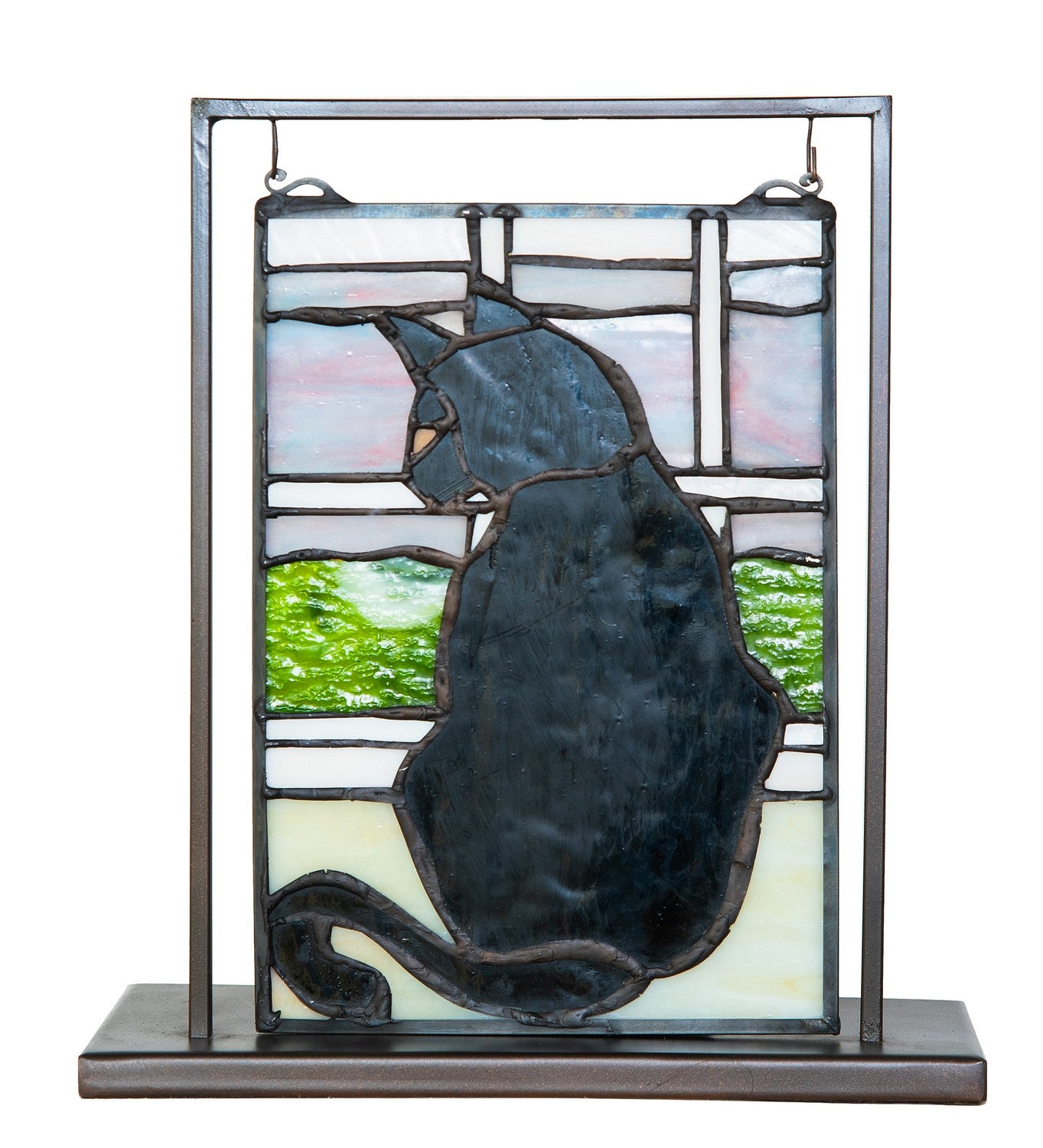 Meyda Tiffany - 56834 - Mini Tabletop Window - Cat In Window - Mahogany Bronze