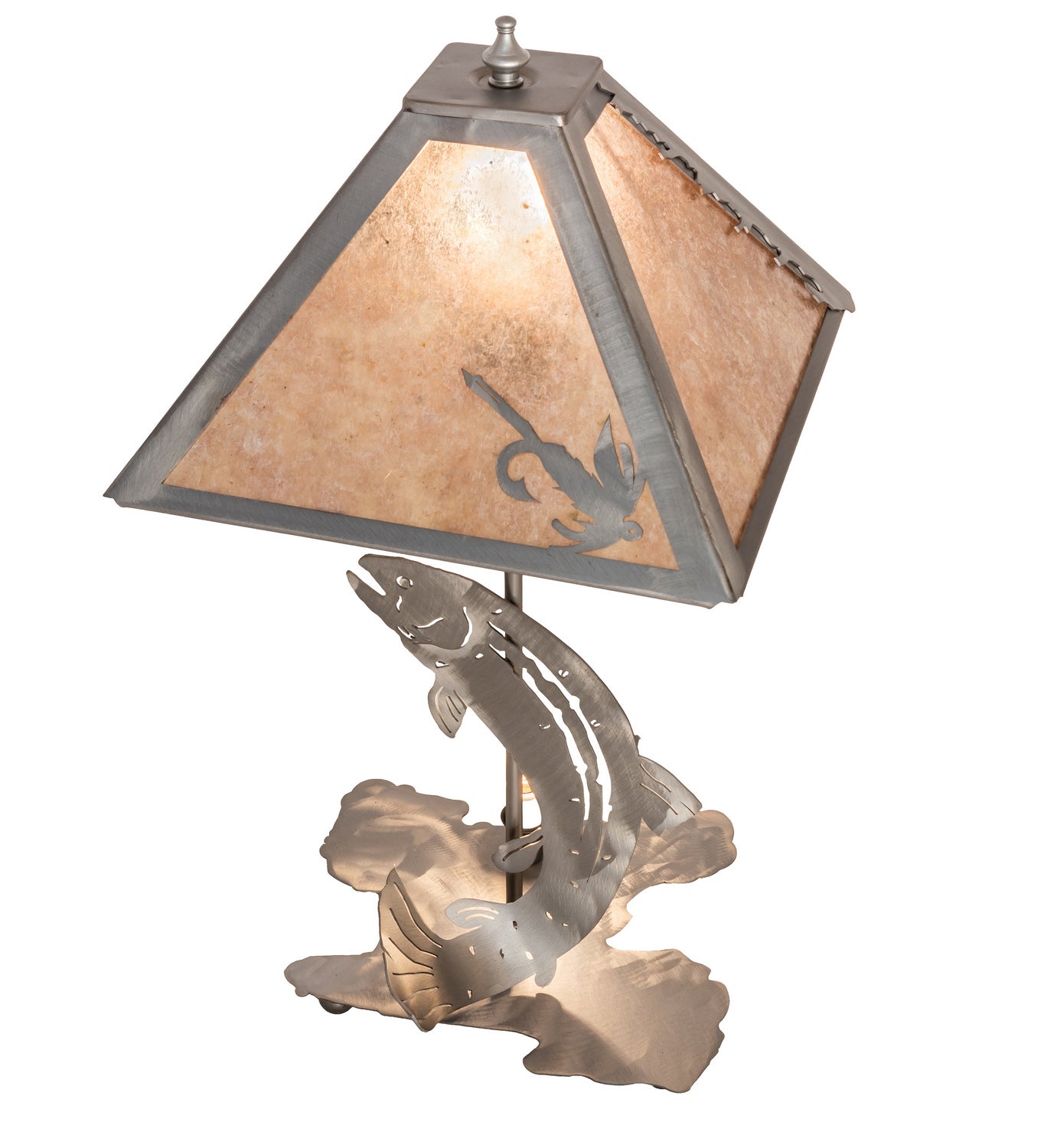 Meyda Tiffany - 24231 - One Light Table Lamp - Leaping Trout - Steel