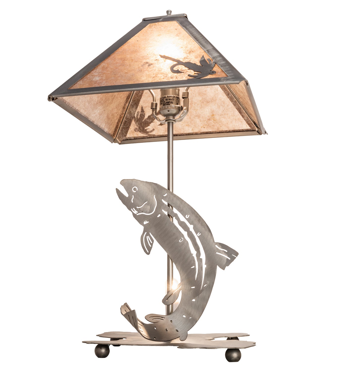 Meyda Tiffany - 24231 - One Light Table Lamp - Leaping Trout - Steel