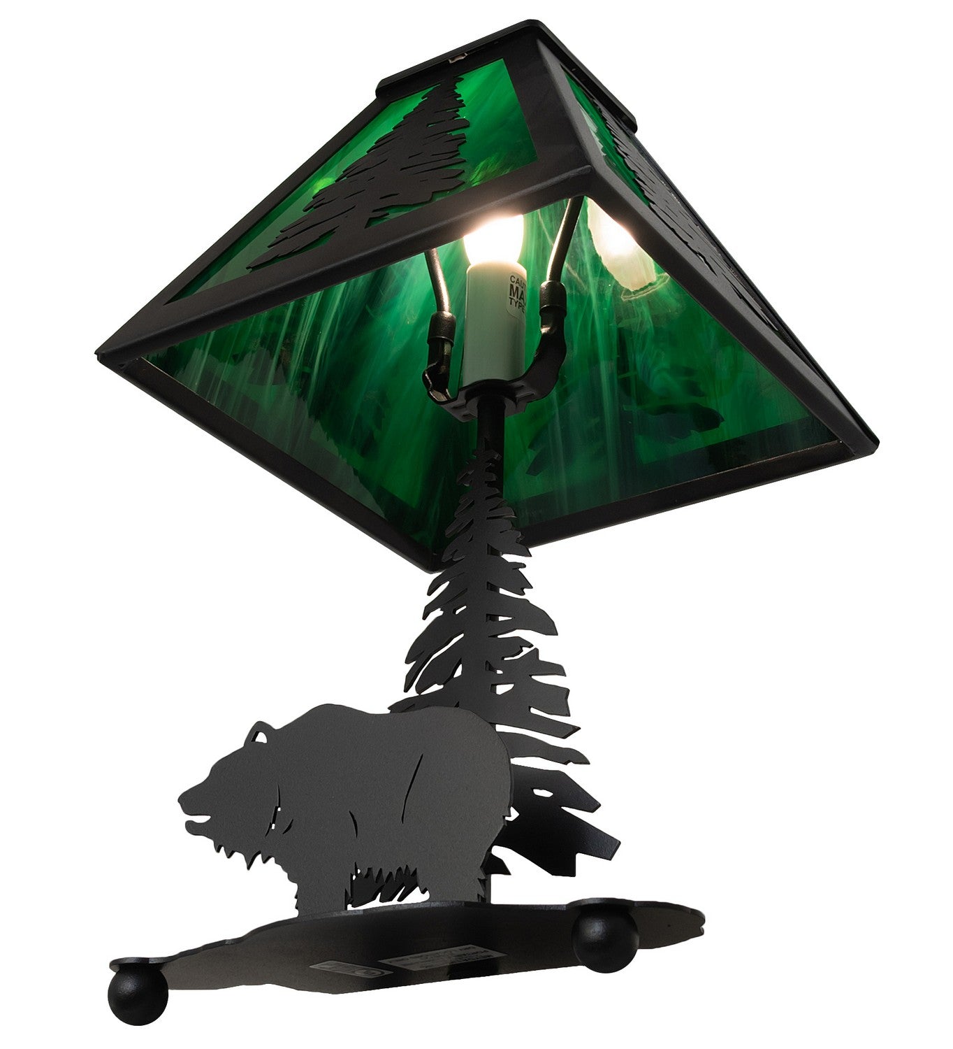 Meyda Tiffany - 28313 - One Light Table Lamp - Lone Grizzly Bear - Wrought Iron