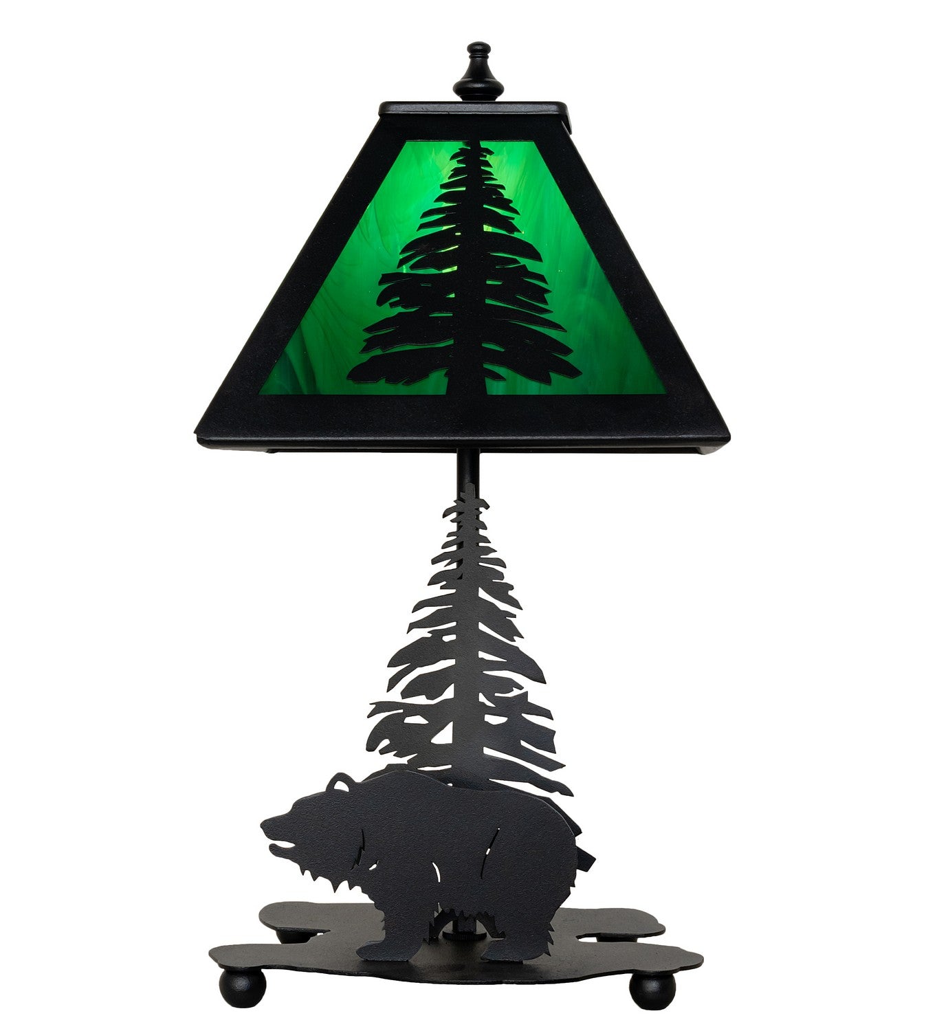 Meyda Tiffany - 28313 - One Light Table Lamp - Lone Grizzly Bear - Wrought Iron